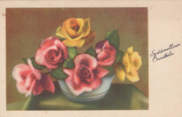 FLOWERS Vintage Postcard CPA #PKE487 - Flowers