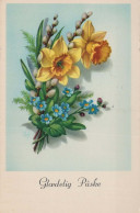 EASTER FLOWERS Vintage Postcard CPA #PKE180 - Flowers