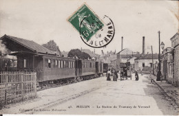 CP SEINE ET MARNE - MELUN N°43 LA STATION DU TRAMWAY DE VERNEUIL - Tramways