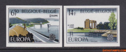 België 1977 - Mi:1905/1906, Yv:1848/1849, OBP:1853/1854, Stamp - □ - Europe 1977 Landscapes - 1961-1980