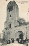 Oloron Ste Marie * Place , Clocher église Et Porte Ste Croix * Enfants Villageois * 1907 - Oloron Sainte Marie