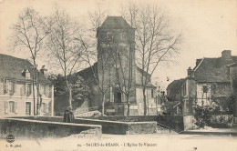 Salies De Béarn * 1908 * Un Coin De La Ville Et église St Vincent * Villageois - Salies De Bearn