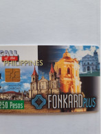 PHILIPPINES CHIP CARD CHURCHES FONKARD 250U - Filippine