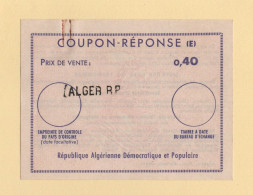 Algerie - Coupon Reponse 0.40 - Alger RP - Republique Algerienne Democratique Et Populaire - Argelia (1962-...)