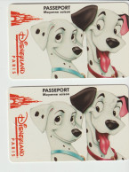 6692 Lot De 2 Pass Ticket PASSEPORT DISNEYLAND PARIS CHIEN DOG 1995 One Hundred And One Dalmatians LES 101 DALMATIENS - Toegangsticket Disney