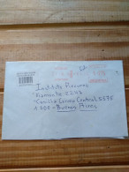 Argentina.2 Reg Post Cover.metan& Rawson.machine Postage.distr.label .bar Code.previous To Tracking System E7 Reg Post - Brieven En Documenten