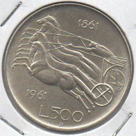 REPUBBLICA  1961  UNITA' Lire 500 AG - Gedenkmünzen