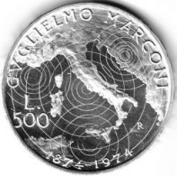 REPUBBLICA  1974  MARCONI  Lire 500 AG - Conmemorativas