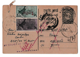 Pakistan Posts & Telegraphs Department Inland Telegram With 3 Paisa On 6 Paisa Overprint,  8 ANNA STAMP 1961 Special. - Pakistan