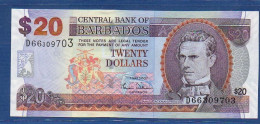 BARBADOS - P.69a –  20 DOLLARS 2007 UNC, S/n D66309703 - Barbados