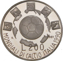 REPUBBLICA  1989  ITALIA '90 DITTICO  Lire 200 + 500 AG - Conmemorativas