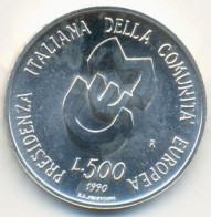 REPUBBLICA  1990  PRESIDENZA CEE  Lire 500 AG - Commémoratives