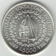 REPUBBLICA  1993  UNIVERSITA' PISA   Lire 5000 AG - Herdenking