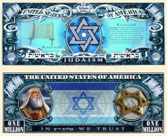 USA - FANTASY NOTE -  JUDAISM- UNC / SERIES  THE RELIGIONS OF THE WORLD - Andere & Zonder Classificatie