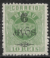 Macao Macau – 1902 Crown Type Surcharged 6 Avos Over 10 Réis Mint Stamp - Oblitérés