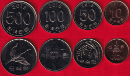 South Korea Set Of 4 Coins: 10 - 500 Won 2015-2017 UNC - Korea (Süd-)