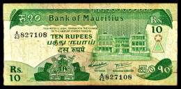 A8 MAURITIUS    BILLETS DU MONDE   BANKNOTES  10 RUPEES 1985 - Mauritius