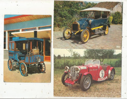 Cp, Automobile, Singer Le Mans 1933, Dumont 1908, OMNIBUS à Vapeur SCOTTE, LOT DE 3 CARTES POSTALES - PKW