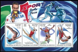 BL238** (1629/1632)  - Sport - Plongeon - Gymnastique - Athlétisme - Saut à La Perche - Escrime - BURUNDI - Duiken