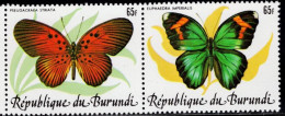 TT0612 Burundi 1984 Beautiful Butterfly 2V Company MNH - Ungebraucht