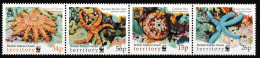 BIOT 2001 MiNr. 266 - 269 WWF Marine Life, Starfish, Cushion Star, Blue Sea Star, Crown-of-thorns  4v  MNH ** 5.50 € - Territorio Británico Del Océano Índico