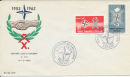 Belgium FDC 18-2-1962 NATO 10th. Anniversary With Cachet - Briefe U. Dokumente