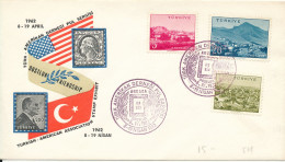 Turkey Cover With Special Postmark Turkish - American Association Stamp Exhibition Ankara 8-4-1962 With Cachet - Lettres & Documents