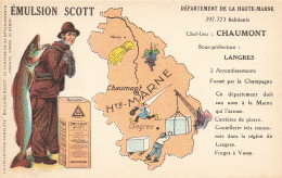 Haute Marne * Cpa Pub Publicité émulsion SCOTT * Carte Du Département  - Chaumont