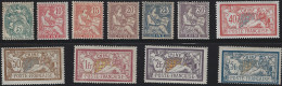 Cina 1902-06 N° Yvert 23/33 Francia Tipi Vari 11 V. Mh*  Cpl.  Cat. 375,00 Belli - Neufs