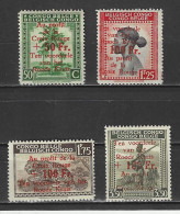 (S0116) BELGIAN CONGO, 1944 (Red Cross. Overprints). Complete Set. Mi ## 248-251. MNH** - Nuovi