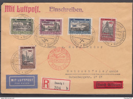 Danzig 1932,5W,Mi 231-35,Luposta,LUXE LUFTPOSTBRIEF Mit Einschreiben Und Eilboten,(D2531) - Lettres & Documents