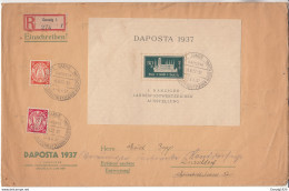 Danzig 1937,mi B1a Auf Daposta Brief Mit Einschreiben(D2772) - Cartas & Documentos