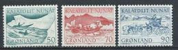 Groënland 1971 N°66/68 Neufs Transports Postaux Kayaks, Chaloupe Et Te Traineau à Chiens - Nuovi