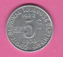 Haute Garonne - Toulouse - 5 Centimes - 1922/1930 - Union Latine - Monétaires / De Nécessité