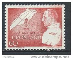 Groënland 1969 N°61 Neuf 70 Ans Du Roi Frederik IX - Neufs