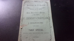 JURA CATALOGUE ARTICLES DE ST CLAUDE DENISET CHAPELAN A MOIRANS DU JURA PORTE ALLUMETTE CIGARE PIPE ... - Altri & Non Classificati