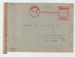 6695 Lettre Cover 1943 Ww2 Deutsche Bank Lettre Censurée Censored Zensur Berlin Darier Genf Schweiz Geneve - Covers & Documents