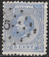 Onderbroken Rechter Kaderlijn In 1872 Koning Willem III 5 Cent Blauw NVPH 19 - Variétés Et Curiosités