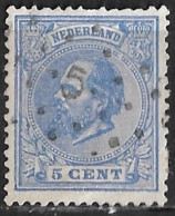 Gebroken Schakels Bovenin In 1872 Koning Willem III 5 Cent Blauw NVPH 19 G - Abarten Und Kuriositäten