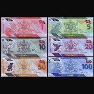 Trinidad And Tobago 1-50 Dollars, (2020-2021), AA Prefix, Polymer, UNC - Trinidad & Tobago