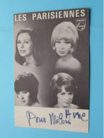 Les PARISIENNES ( Philips ) Anno 19?? ( See / Voir Scans ) Photocard / Signed ! - Cantantes Y Músicos