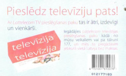 Latvia:Used Phonecard, Lattelekom, 2 Lati, Televizija Advertising, 2009 - Lettland