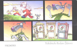 Latvia:Used Phonecard, Lattelekom, 2 Lati, Comic, 3 Pigs, 2002 - Latvia