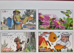 Tajikistan  2020 Beekeeping, Fauna, Bear, Mushrooms, Butterfly  4 V  Imperforated   MNH - Alimentation