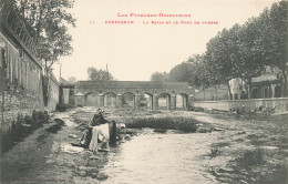 Perpignan * La Basse Et Le Pont De Guerre * Lavoir Laveuses Lavandières Blanchisseuses - Perpignan