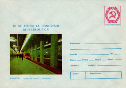 ROMANIA 048/1985: STATION SUBWAY TRAIN Unused Prepaid Postal Stationery Cover - Registered Shipping! - Entiers Postaux