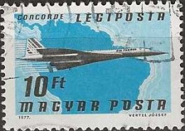 HUNGARY 1977 Air. Concorde - 10fo. - Black And Blue FU - Oblitérés
