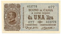 1 LIRA BUONO DI CASSA EFFIGE VITTORIO EMANUELE III 02/09/1914 SUP+ - Regno D'Italia - Altri