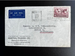 AUSTRALIA 1946 AIR MAIL LETTER MELBOURNE TO ZURICH 21-11-1946 AUSTRALIE - Cartas & Documentos