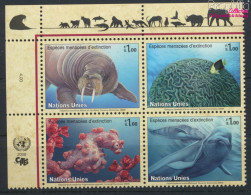 UNO - Genf 588-591 Viererblock (kompl.Ausg.) Postfrisch 2008 Gefährdete Arten: Meerestiere (10054348 - Unused Stamps